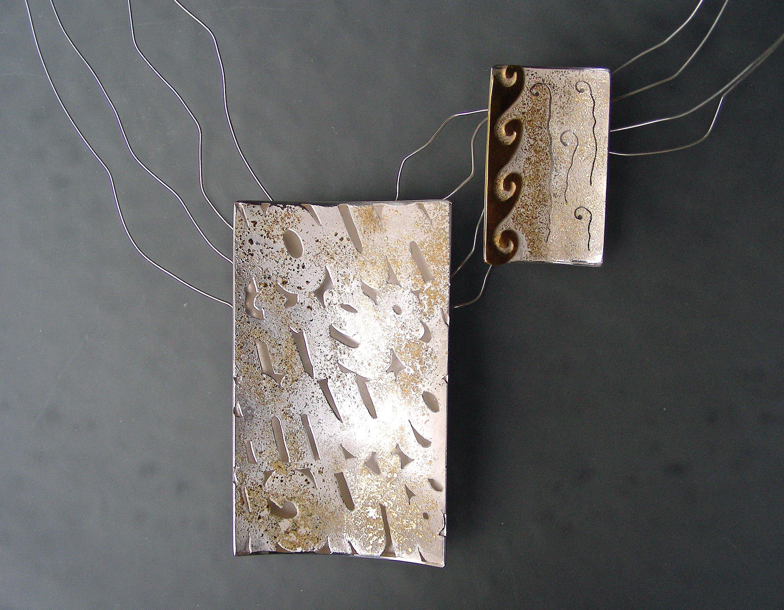 Halsschmuck – KLIMT Silber, Gold – Margareta Niel